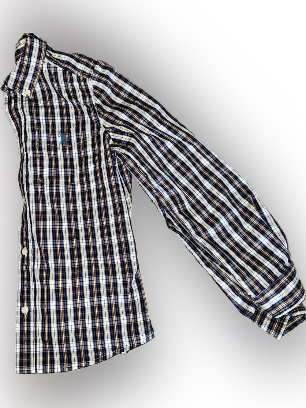 Boys, Polo by Ralph Lauren, Plaid Button-Down Shirt, Large-10/12 - Picture 4 of 9
